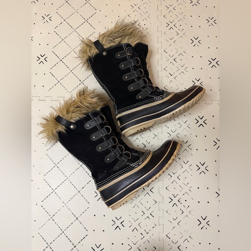 Sorel Joan of Arctic Waterproof Boot size 7 Black/ Quarry